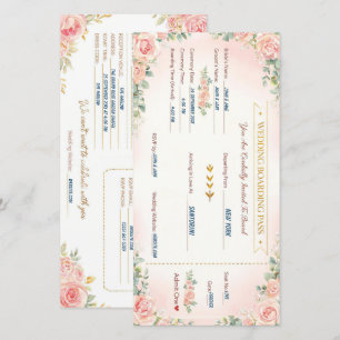 Romantische Bordkarte Hochzeits-Einladung anpassba Save The Date