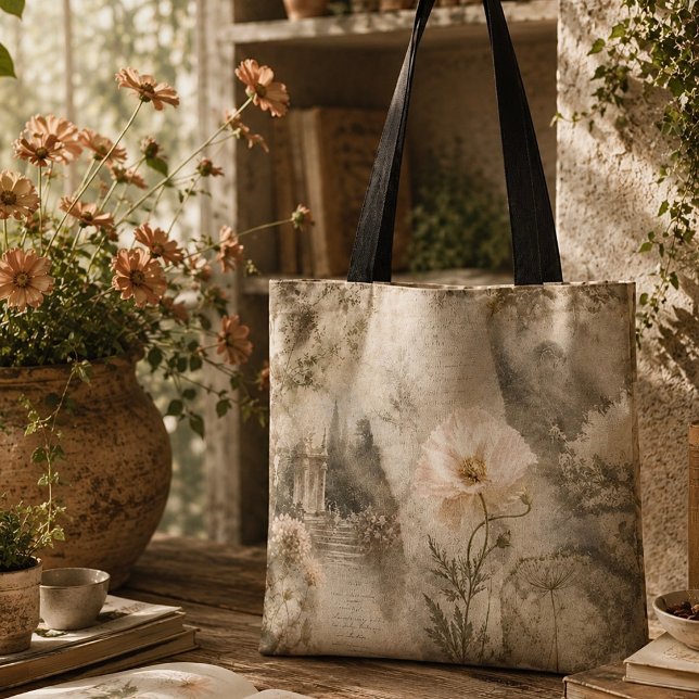 Romantische botanische Ephemera-Blumengarten-Kunst Tasche (Von Creator hochgeladen)