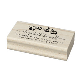 Romantische botanische Rücksendeadresse Gummistempel