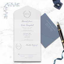 Romantische Botanische Wappen Hochzeit