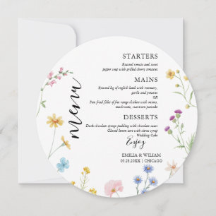 Romantische Botanische Wildblume-Hochzeitkarte Feiertagskarte