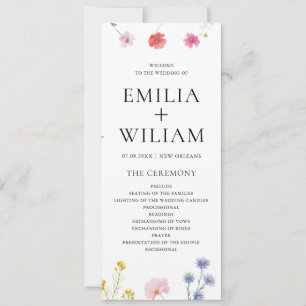 Romantische Botanische Wildblume-Hochzeitskarte