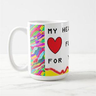 Romantische Botschaft und Kunst über Herzen Kaffeetasse