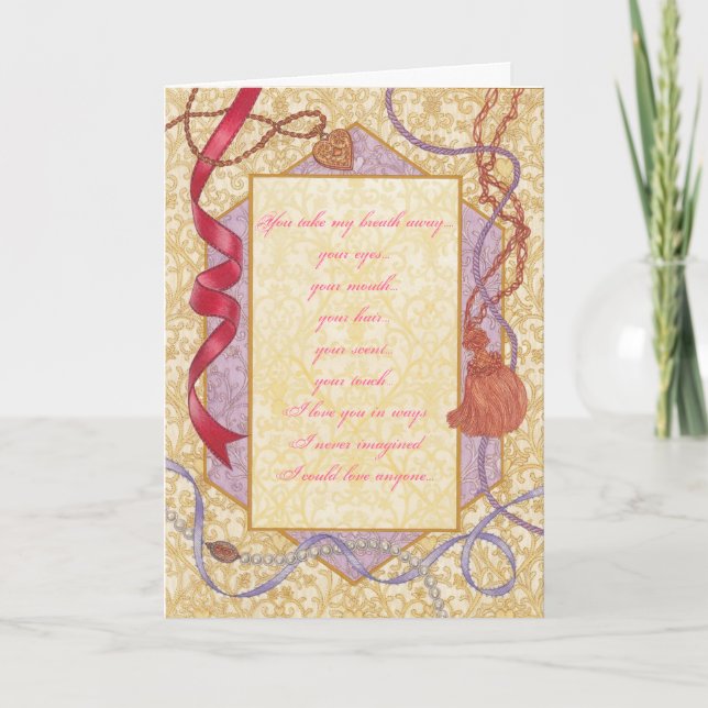 Romantische Boudoir Valentine Card Feiertagskarte (Vorderseite)