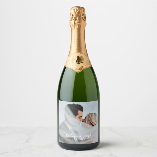 Romantische Braut & Groom Hochzeit Sparkling Labra (Vorderseite)