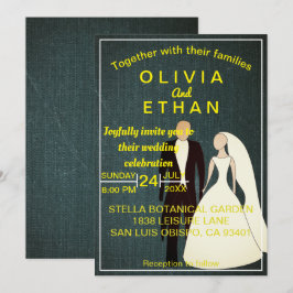 Romantische Braut und Bräuche Elegante Hochzeit Einladung