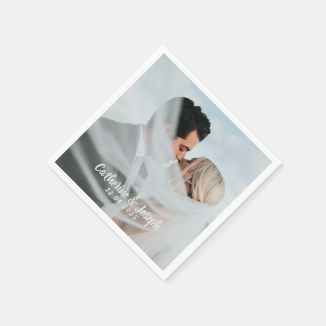 Romantische Braut und Groomehe Serviette (Ecke)