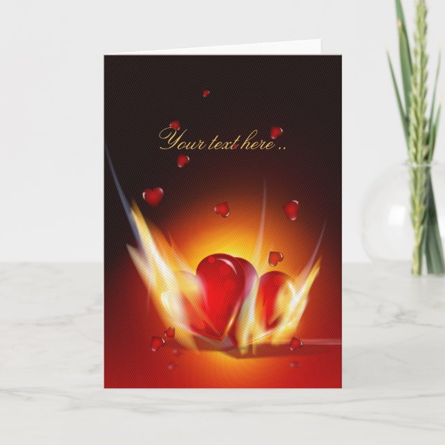 Romantische Brennende Liebe Herz-Grußkarte Karte (Vorderseite)