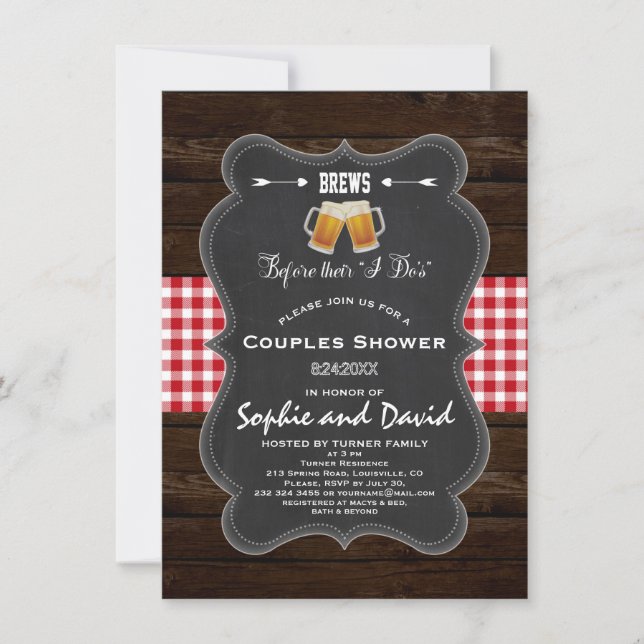 Romantische BREWS vor ihrer "I Do's"-Verlobung Einladung (Vorderseite)
