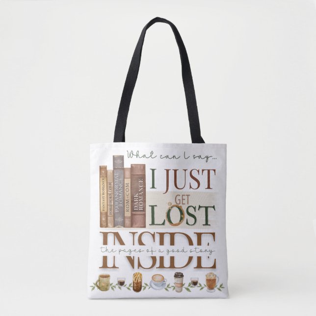 Romantische Buchliebhaber buchen Tote Bag Tasche (Vorderseite)