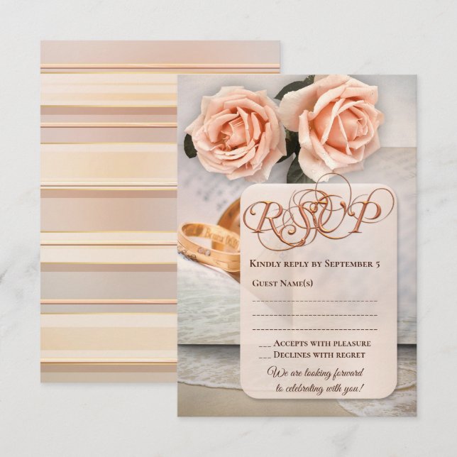 Romantische Buchliebhaber Hochzeit-RSVP-Karte Einladung (Vorne/Hinten)