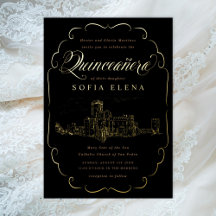 Romantische Burg Fantasy Quinceñera Gold