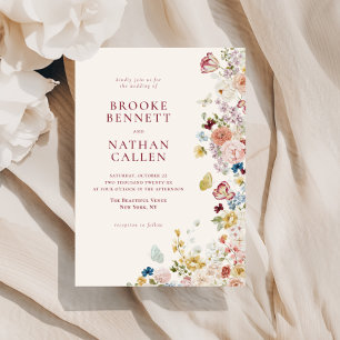 Romantische Butterfly-Hochzeit am Flor Einladung