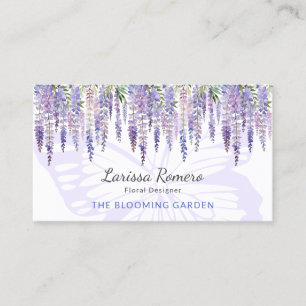 Romantische Butterfly & Wisteria Pastor floral Visitenkarte