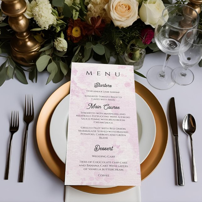 Romantische Café-Illustration Hochzeitsdinner  Menükarte (Romantic Café Illustration Wedding Dinner Menu)