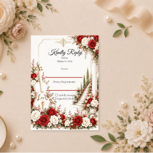 Romantische Cello-Treppe Eleganz Hochzeit RSVP Karte