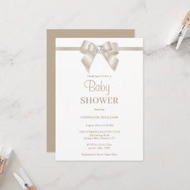 Romantische Champagne Jewel Bow Baby Dusche Einladung