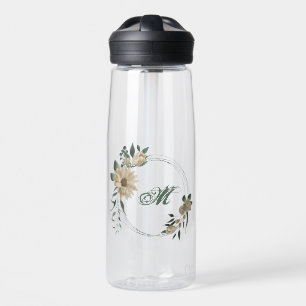 romantische Champagnerblumen & grüne Blätter Trinkflasche