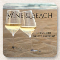 Romantische Cheers Beach und Wine Untersetzer