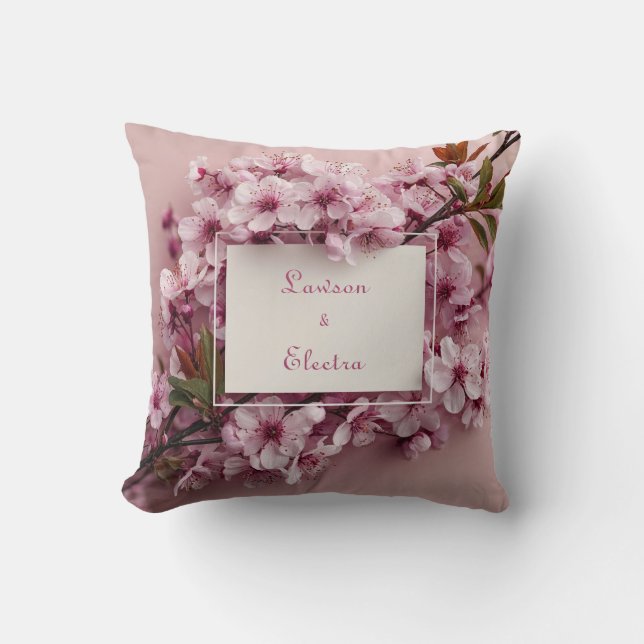 Romantische Cherry Blossom Hochzeit Kissen (Vorderseite)