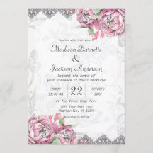 Romantische Chic Peony Floral Wedding Einladung