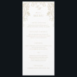 Romantische Chinoiserie Antique Gold Hochzeit Menükarte<br><div class="desc">Elegantes Hochzeitsmenü,  Flachkarte mit bearbeitbarem Titel und Text.</div>