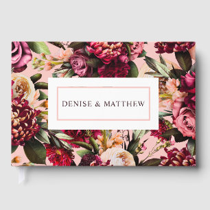 Romantische Chrysantheme auf hauchzartem Rosa Gästebuch