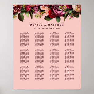 Romantische Chrysantheme auf Spinnwebrosa Poster