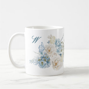 Romantische Cotswolds Winter Florals Monogram Kaffeetasse