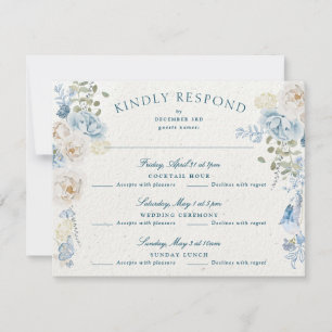 Romantische Cotwolds Winter Florals verlängert Hoc RSVP Karte