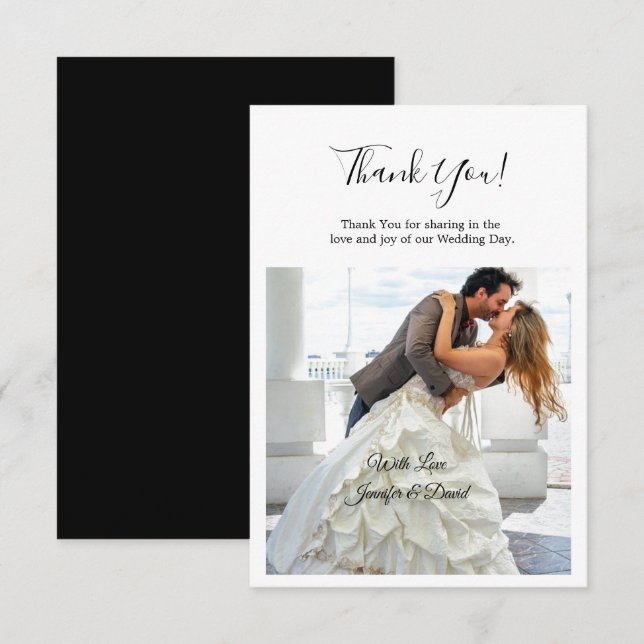 Romantische Couple Flat Dankeschön Karte (Vorne/Hinten)
