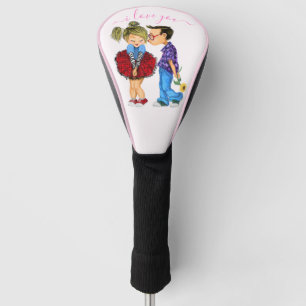 Romantische Couple Golf Head Cover - I Liebe You Headcover