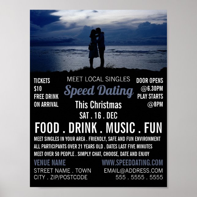 Romantische Couple, Speed Verabredet Event-Werbung Poster (Vorne)