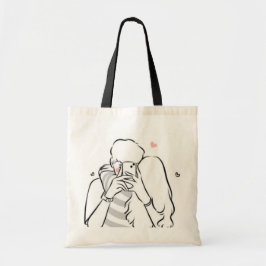 Romantische Couple Tote Bag - Niedliche Liebe Gesc Tragetasche