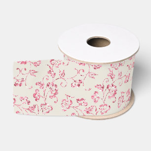 Romantische Creme-Rosa Glitter Blumenhochzeit Ripsband