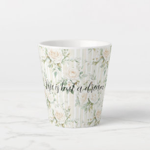 Romantische cremefarbene Rosen Blumen Brautdusche  Milchtasse
