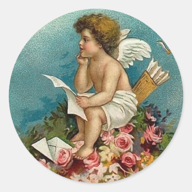 Romantische Cupid Valentine Stickers (Vorderseite)