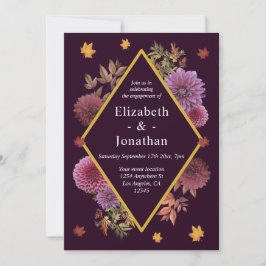 Romantische Dahlia-Engagement-Partei im Herbst Einladung