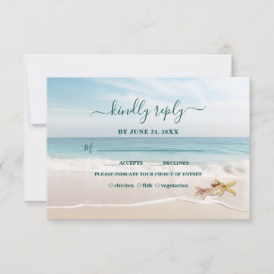 Romantische Destination Kauai Beach Starfish Hochz RSVP Karte