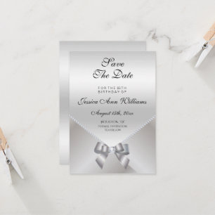 Romantische Diamanten & Silberbow Save the Date 25