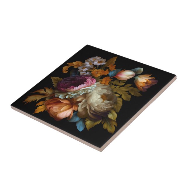 Romantische dramatische "Old World"-Blüte 6 Fliese (Seite)