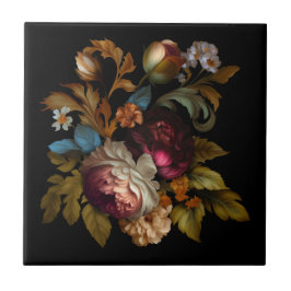 Romantische dramatische "Old World"-Blüte 7 Fliese