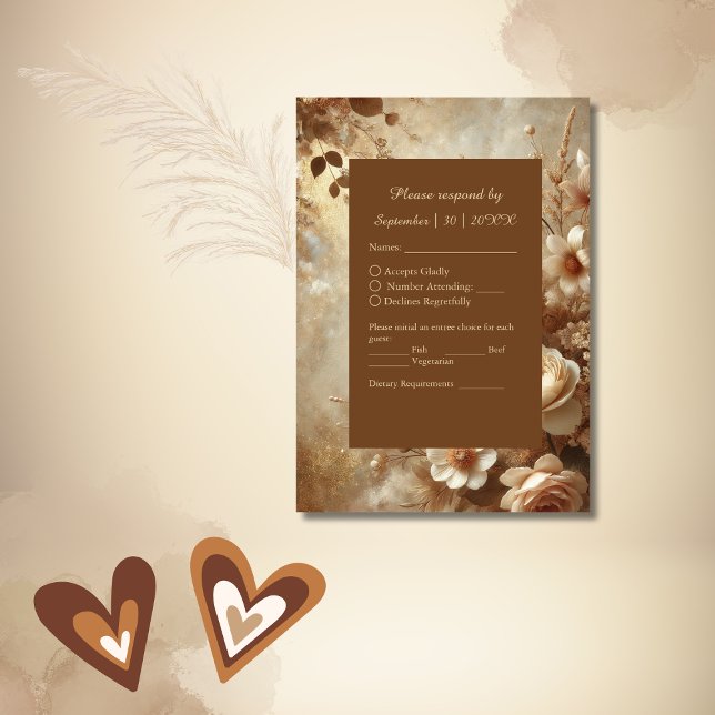 Romantische Dreamy Floral Wedding RSVP Karte (Von Creator hochgeladen)