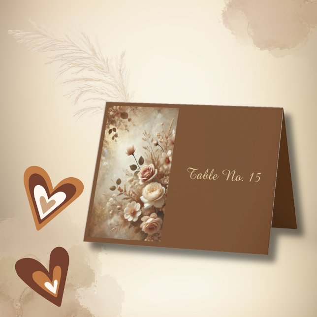 Romantische Dreamy Floral Wedding Tischnummer Card (Von Creator hochgeladen)