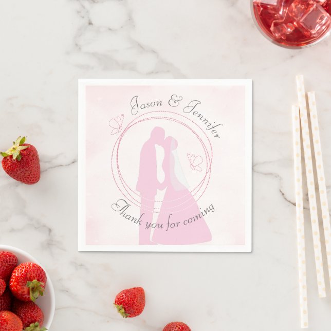 Romantische Dreamy Pink Wedelpapier Napkins Serviette (Beispiel)