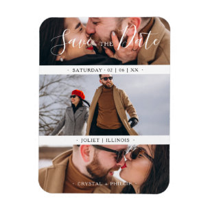 Romantische Drei Hochzeiten Verlobung Fotos Collag Magnet
