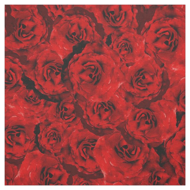 Romantische dunkle Rote Rosen Stoff (Muster)