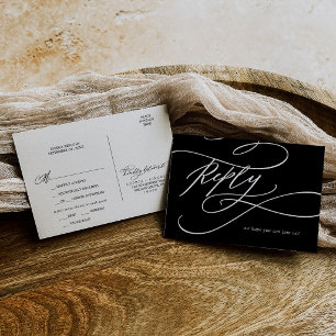 Romantische   Dunkle schwarze druckbare Mahlzeit R Einladung