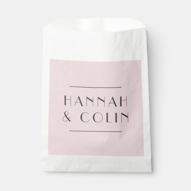 Romantische Dusty Rose Peony Modern Geschenktütchen (Vorderseite)