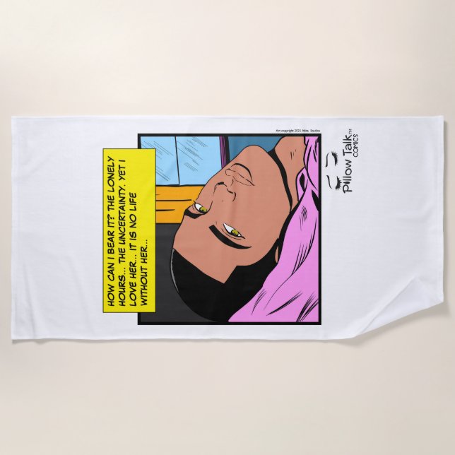 Romantische Echos einsam hören Romantisches Comic Strandtuch (Vorderseite)